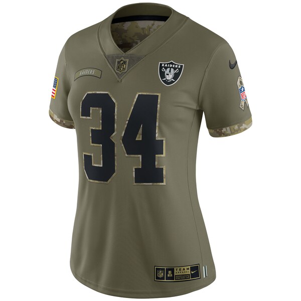 Bo Jackson Las Vegas Raiders Nike Women's 2022 Salute To Service Retired Player Limited Jersey - Olive