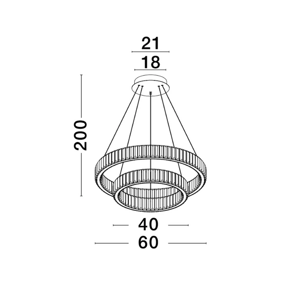Pendelleuchte »Aurelia«, LED, 46 W, Höhe: 200 cm, chromfarben