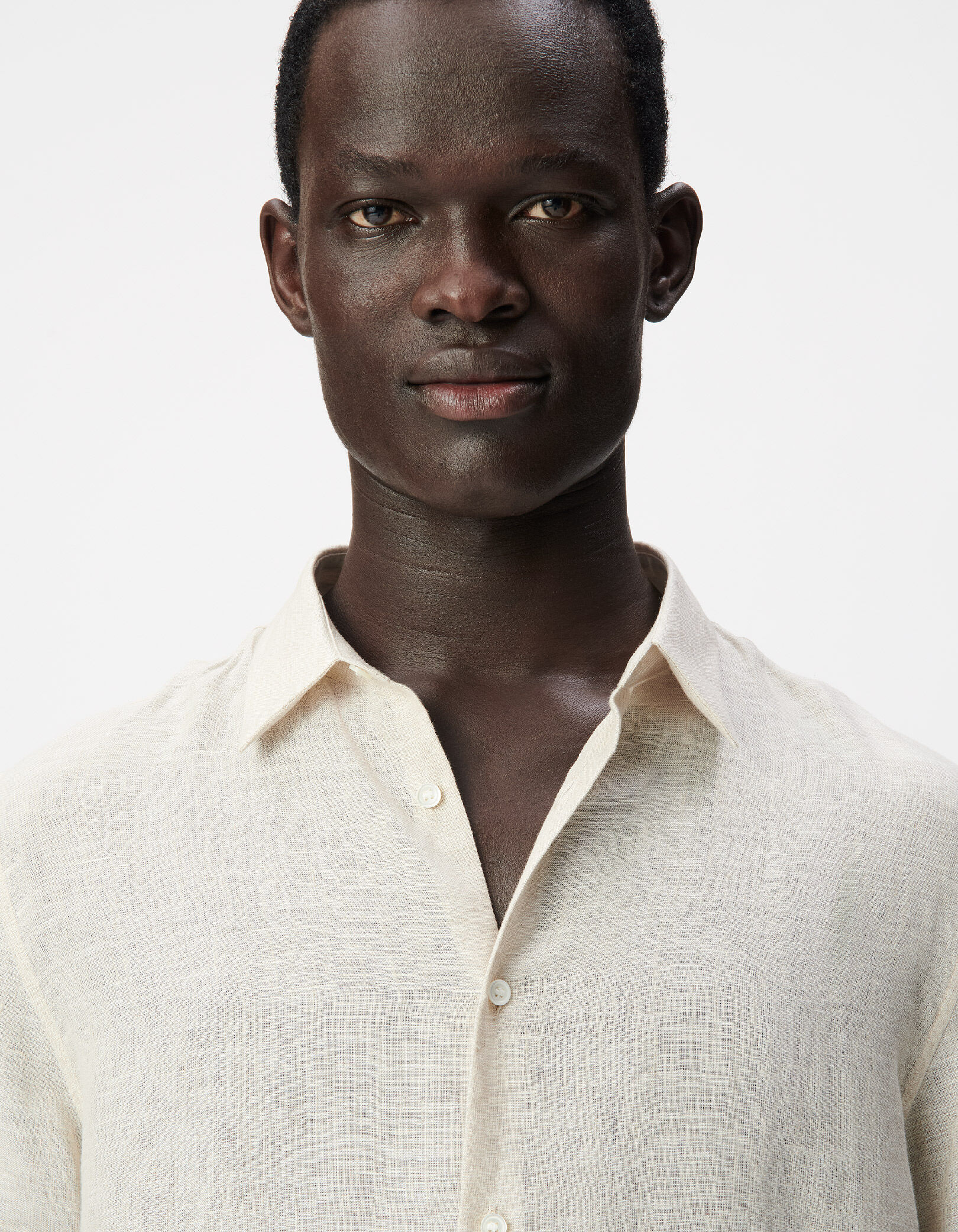 Chemise regular beige 100% lin Homme