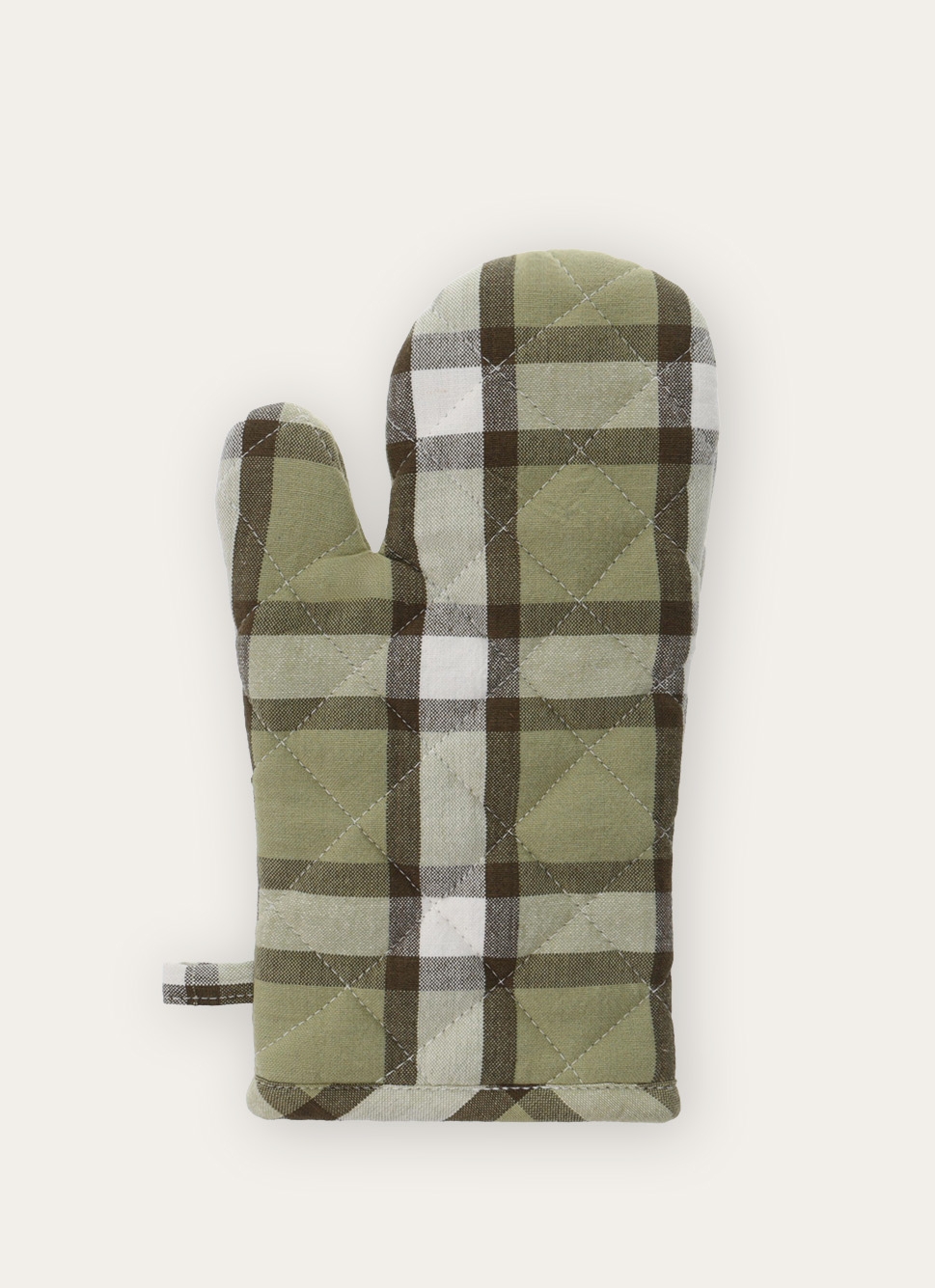 GANT DE CUISINE à CARREAUX VERT KAKI