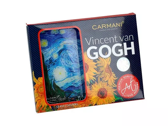 Szklana podkładka 10,5x10,5 cm Carmani - Vincent van Gogh Gwiaździsta noc 195-0105