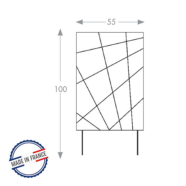 Louis Moulin Treillis à piquer Mandala pour bac anthracite - 55x100 cm - Acier époxy