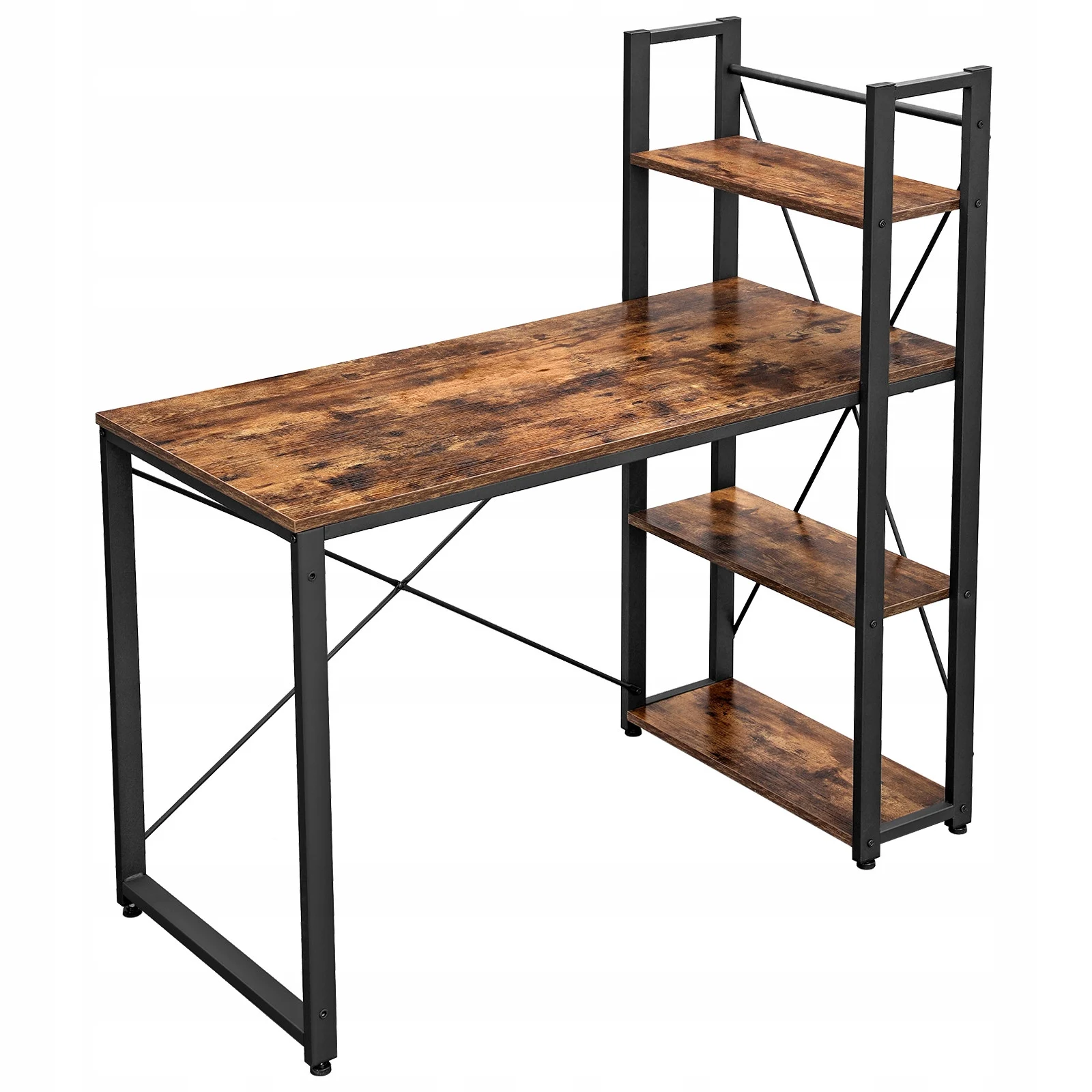 Biurko duże ciemny brąz z półkami vintage 120x60x120 VB6 Begryf