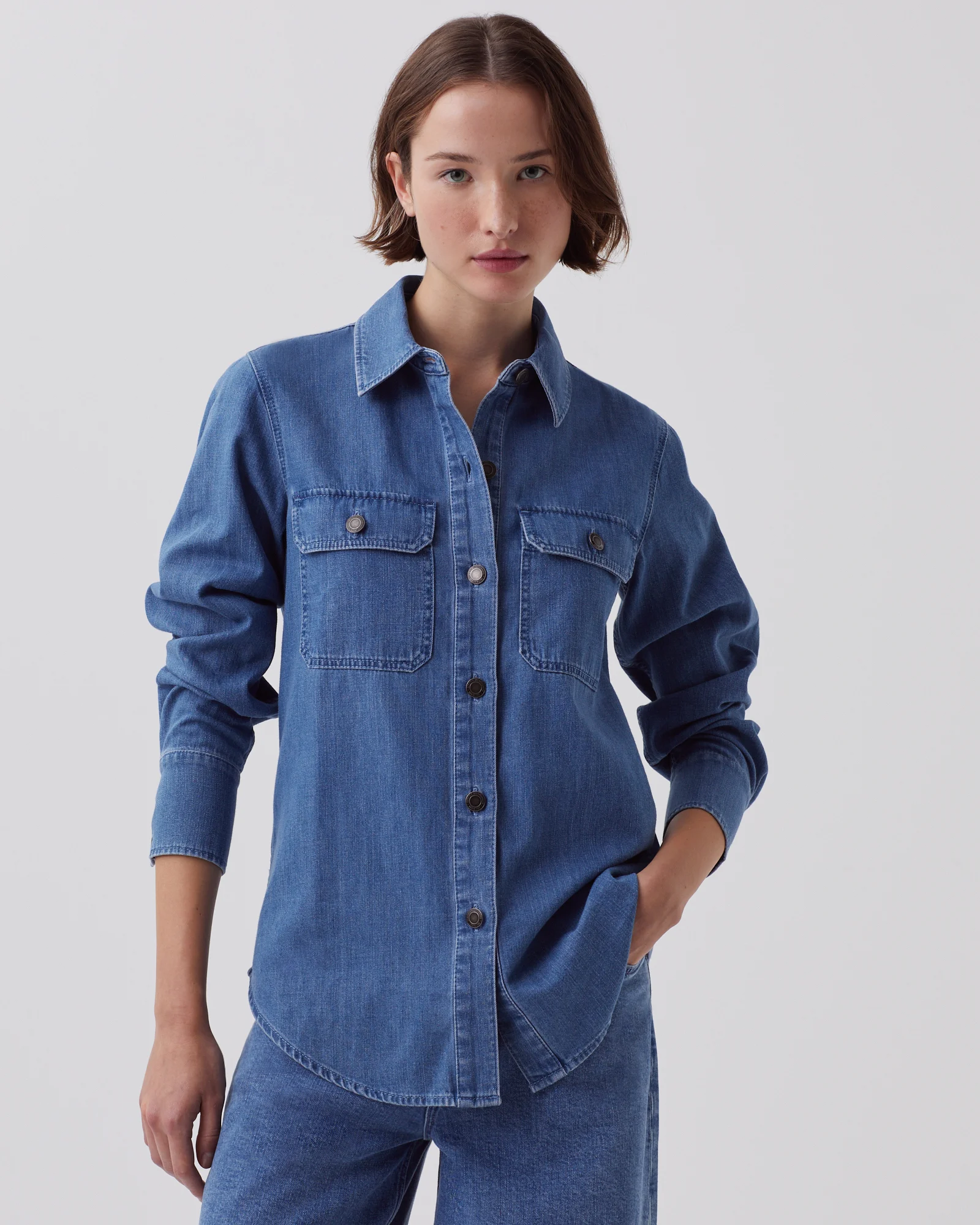Chemise en denim de coton