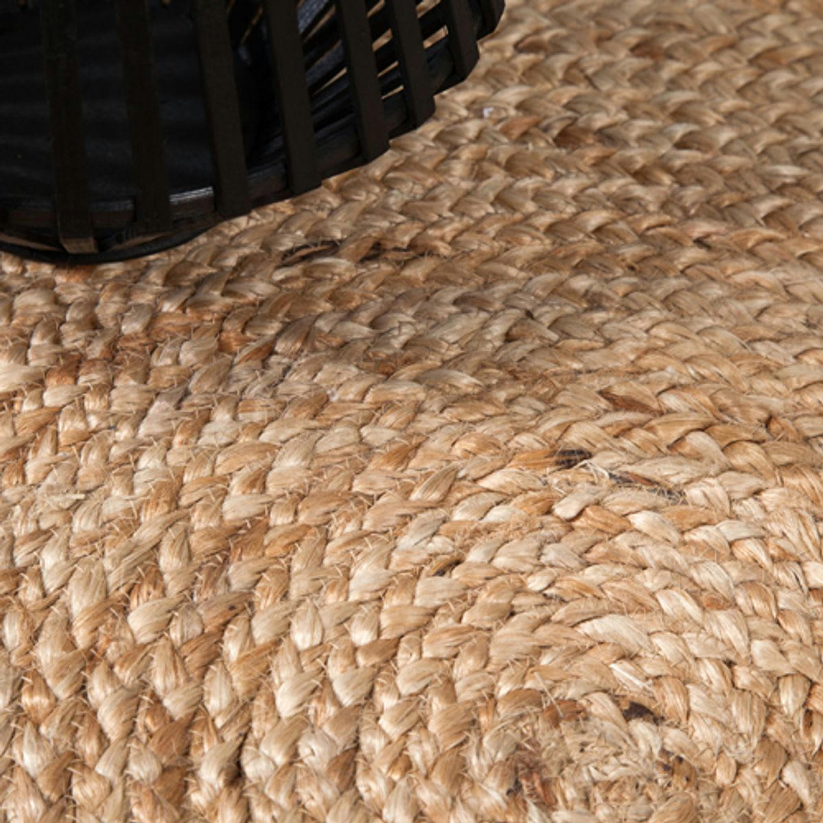 MOKA - Tapis réversible rond en jute naturel tissé main 200 cm