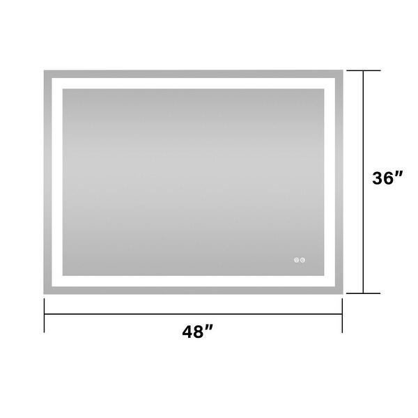 LED Lighted Bathroom Mirror with 3 Colors Light and Touch Button