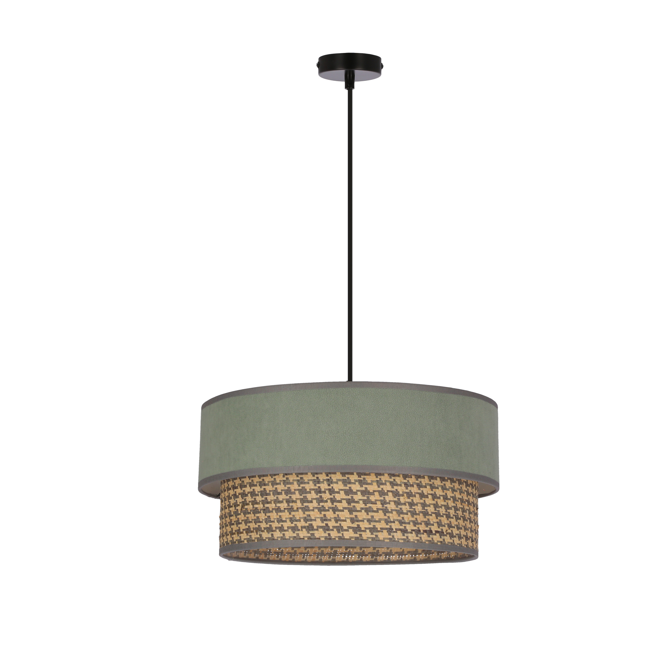 Lampa wisząca Livorno abażur mięta-fornir czarna 1xE27x60W IP20 Candellux