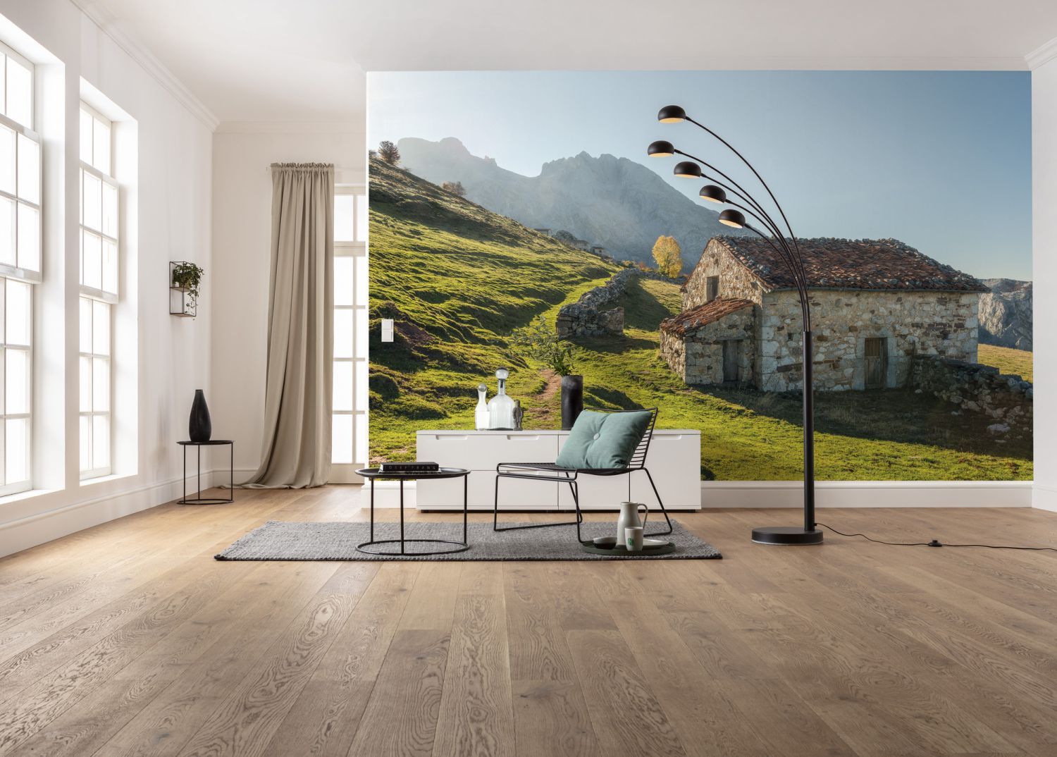 Sanders & Sanders fotobehang landschap groen en blauw - 450 x 280 cm - 612654