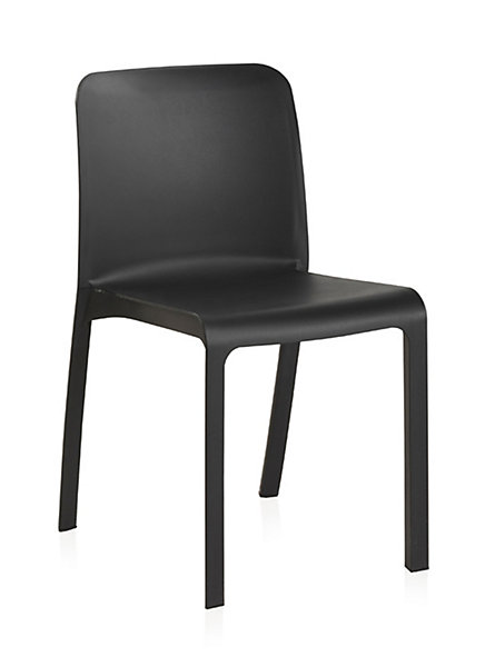 Lot de 6 chaises de jardin empilables en résine coloris anthracite - Longueur 48 x Profondeur 53 x Hauteur 80 cm