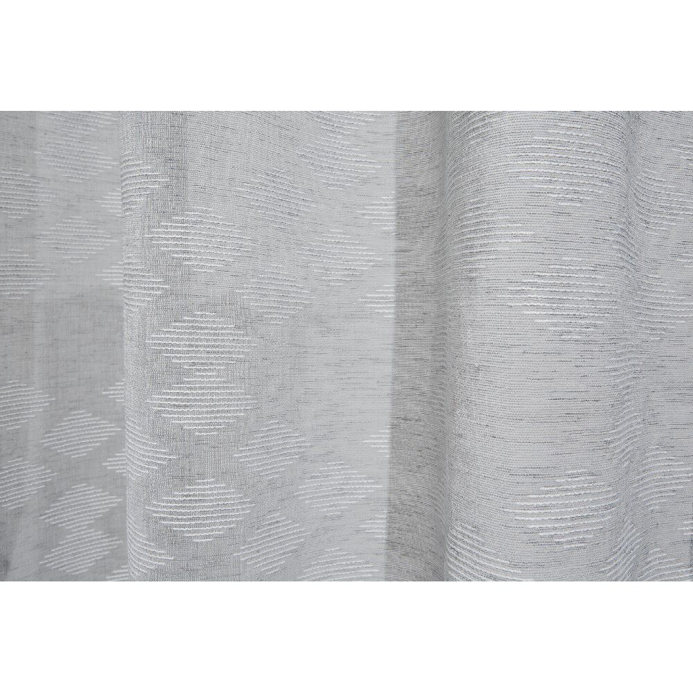 Voilage à oeillets jacquard losange gris