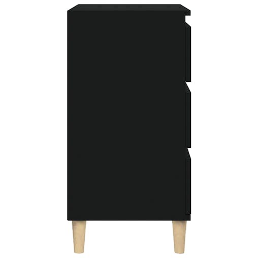 NNEVL Bedside Cabinet Black 40x35x70 cm Engineered Wood