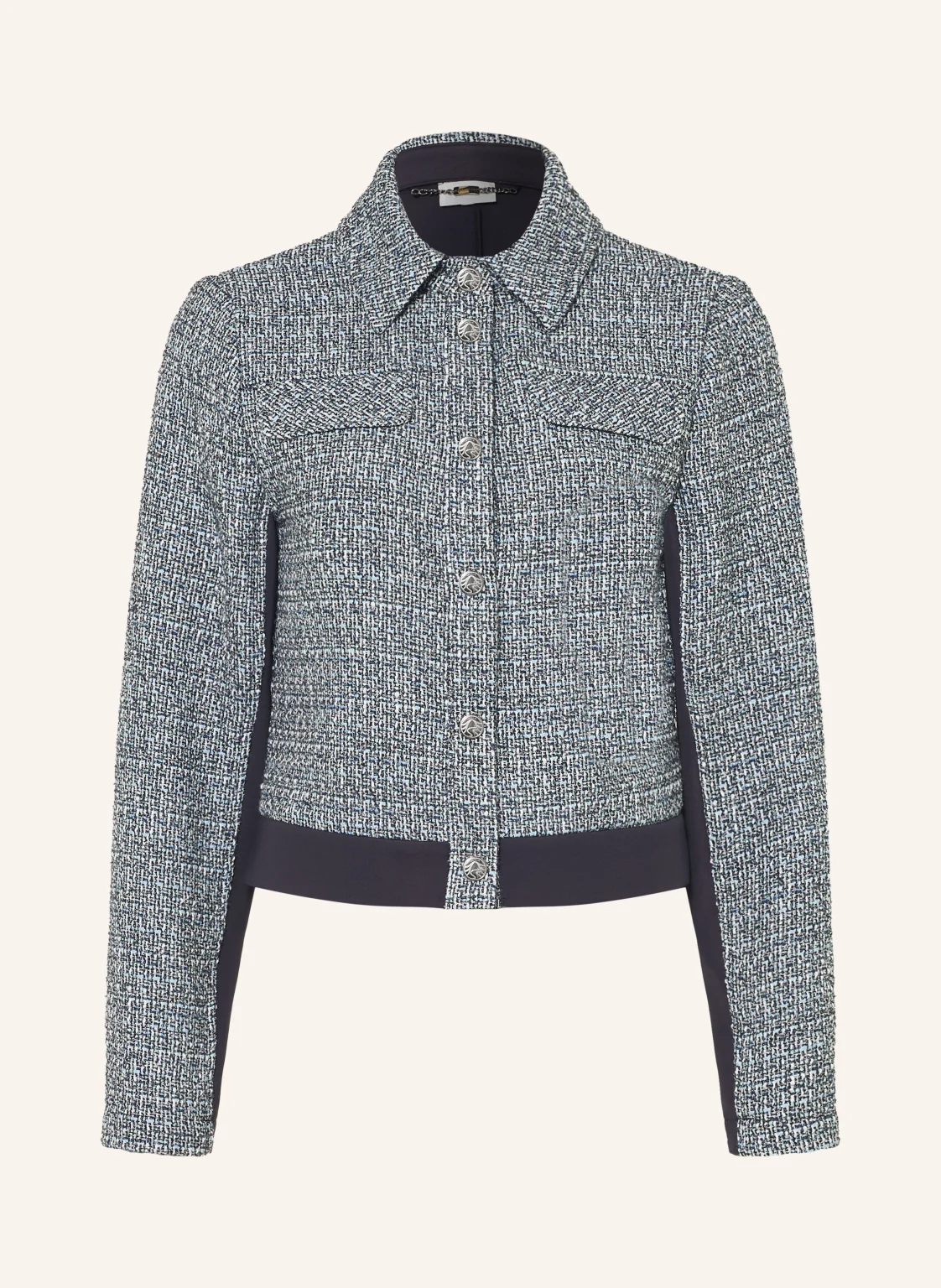 SPORTALM Kastenjacke im Materialmix mit Glitzergarn