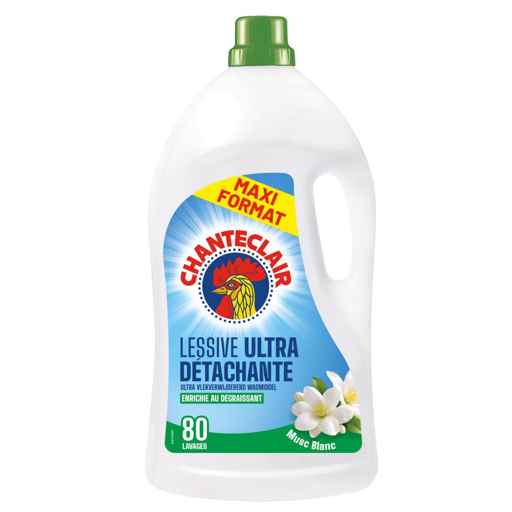 Lessive liquide Chanteclair musc blanc 80 lavages 3,6L