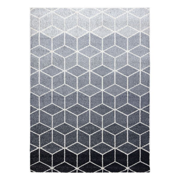 Dywan HEOS 78590 krem / srebrny / antracyt CUBE, KOSTKA 120x170 cm
