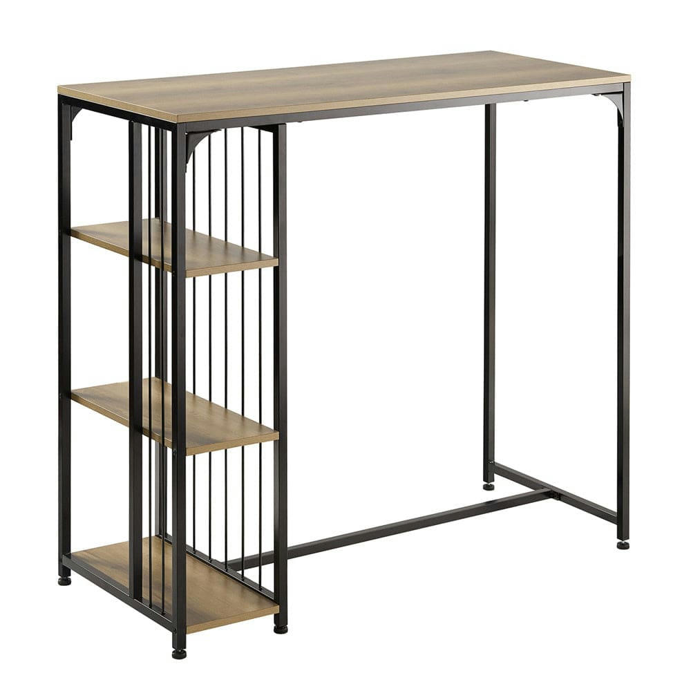 - Table haute de bar 3 étagères en métal noir