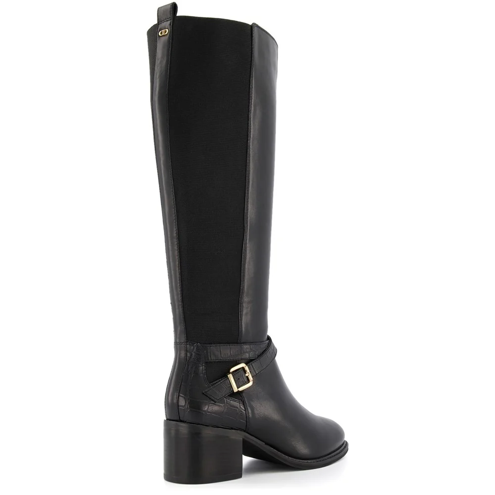 Dune Tildings Strap Detail High Leg Boot