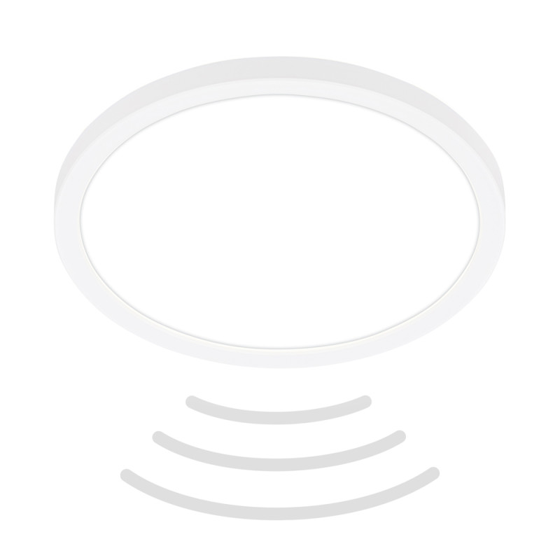 Plafonnier LED blanc avec détecteur de mouvement IP44 blanc neutre 1900 lm 16 W BRILONER