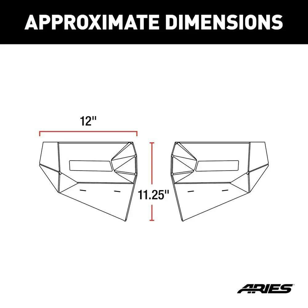 Aries 2081208 TrailChaser Jeep Wrangler JL, Gladiator Steel Front Bumper Corners