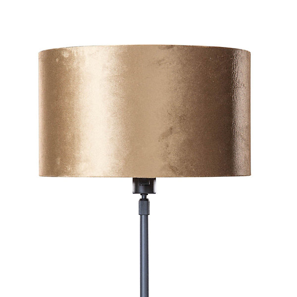 Lampe de table noire avec abat-jour en velours bronze 35 cm - Parte