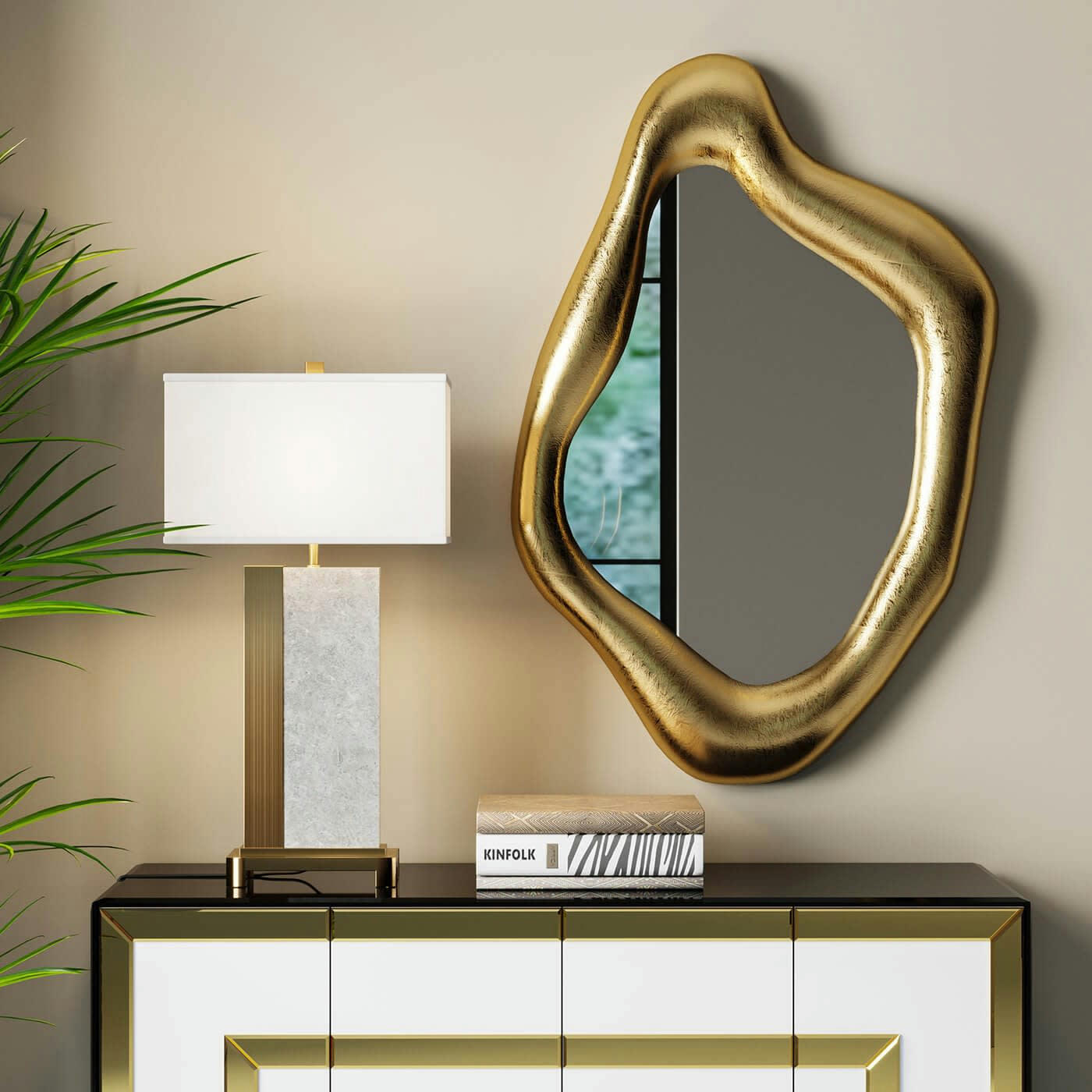 HOLOGRAM - Miroir doré 119x76