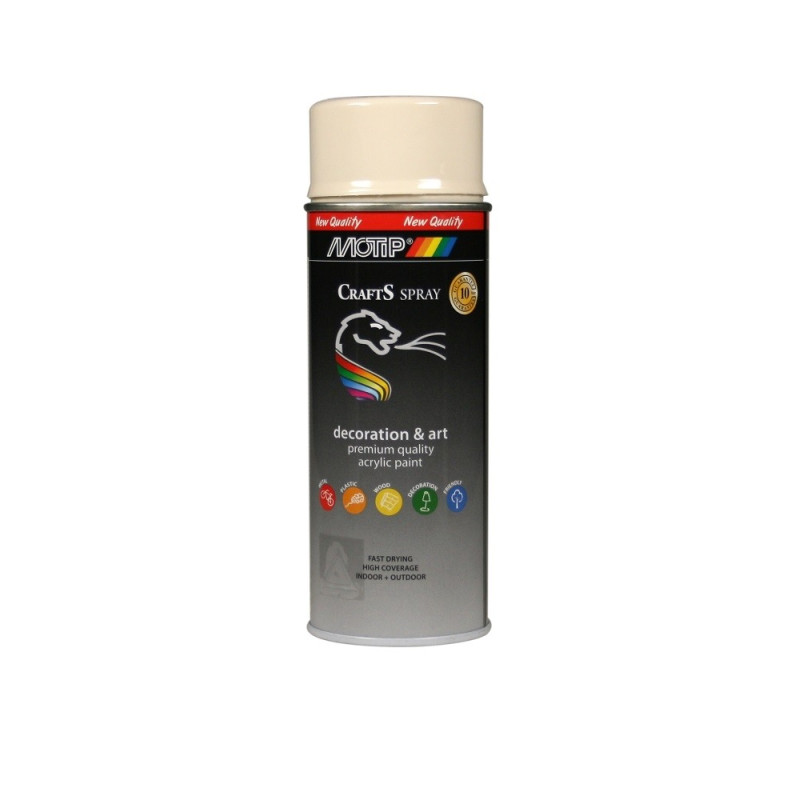 Peinture en spray Crafts blanc crème brillante 0,4 L MOTIP