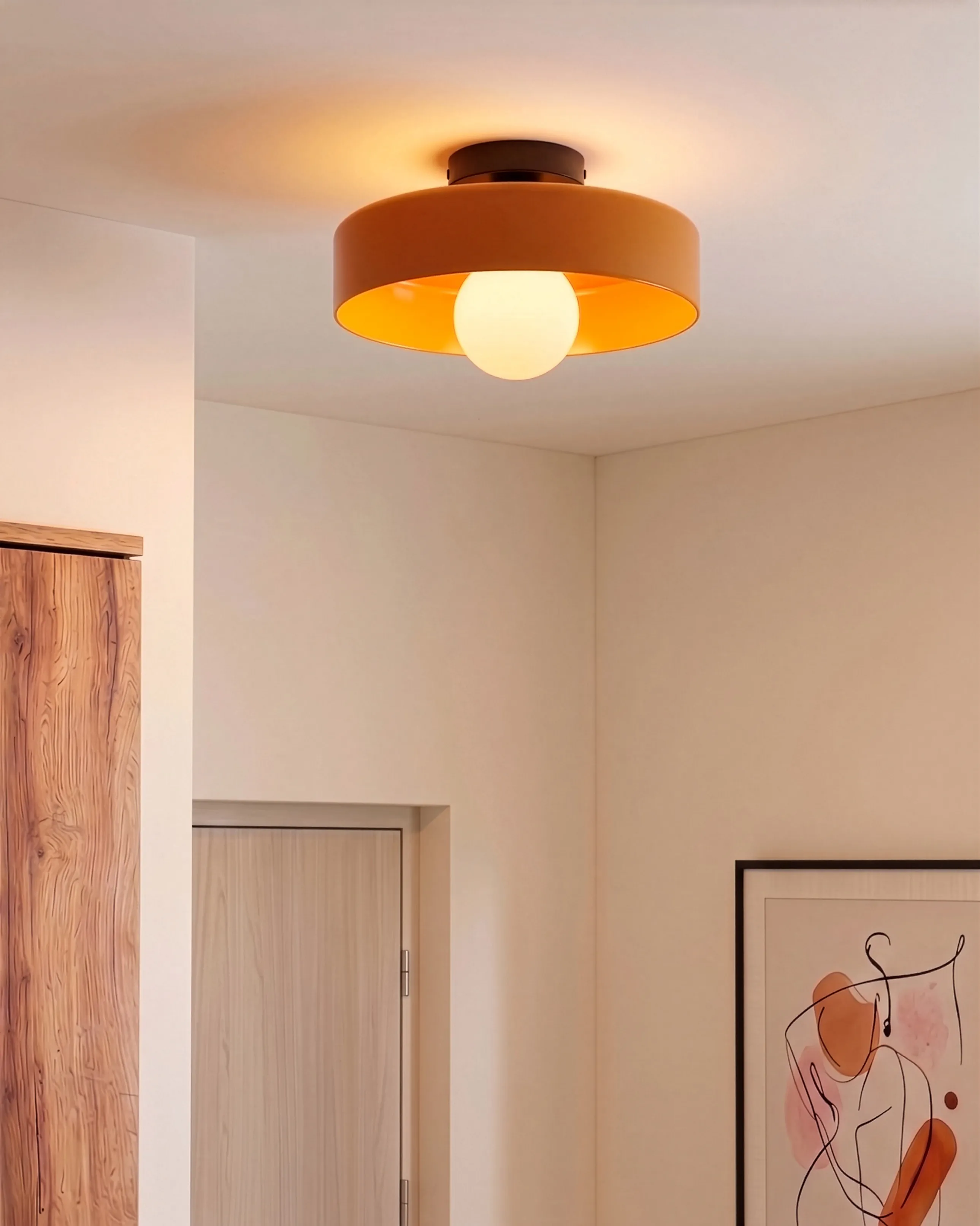 Ceiling Lamp LUGUSE Glass Orange