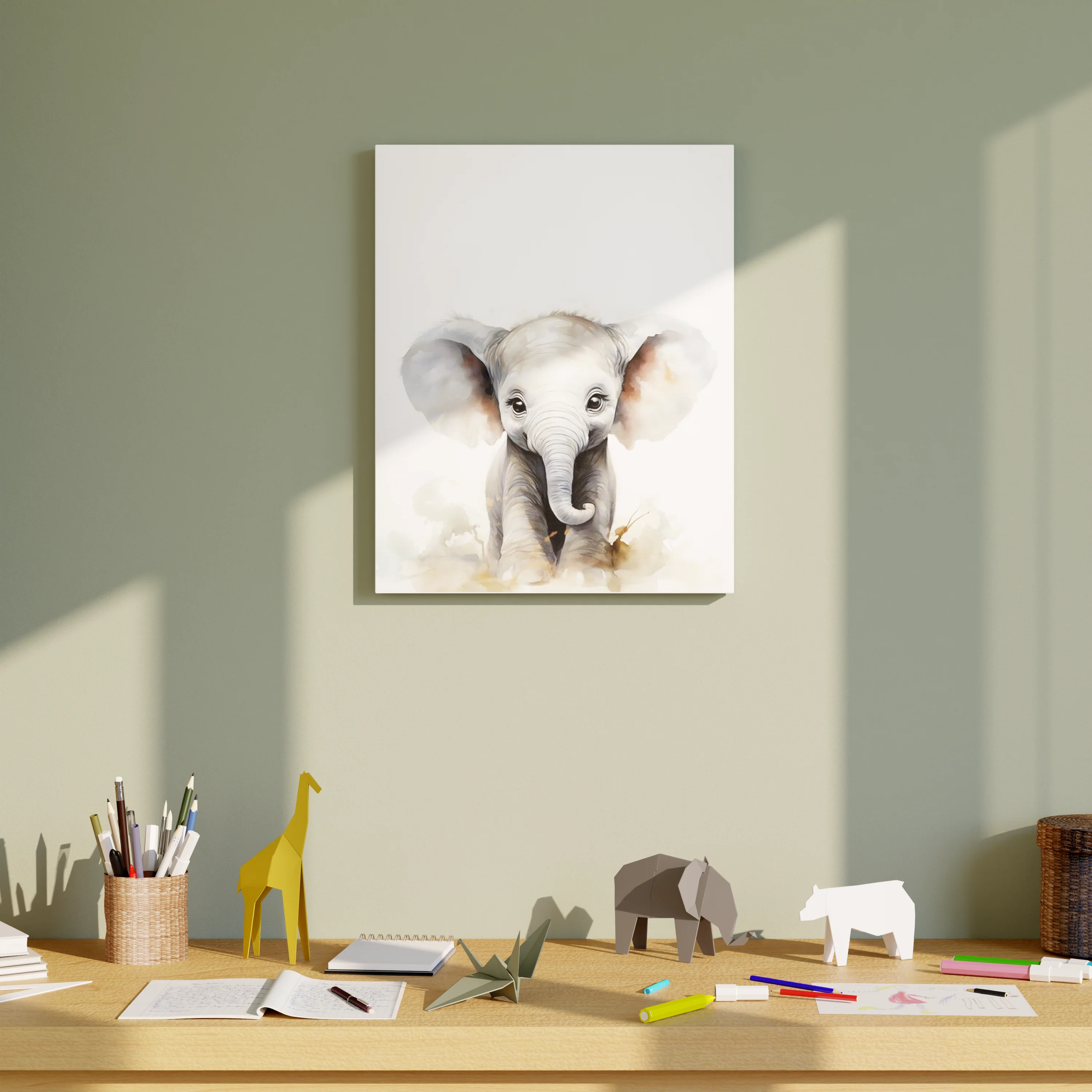 Toile imprimée BABY ELEPHANT 40 x 50 cm