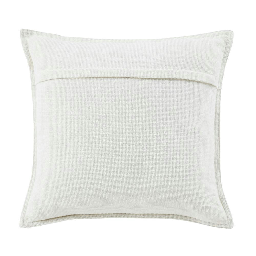 - Coussin en polyester recyclé chenillé blanc 45x45