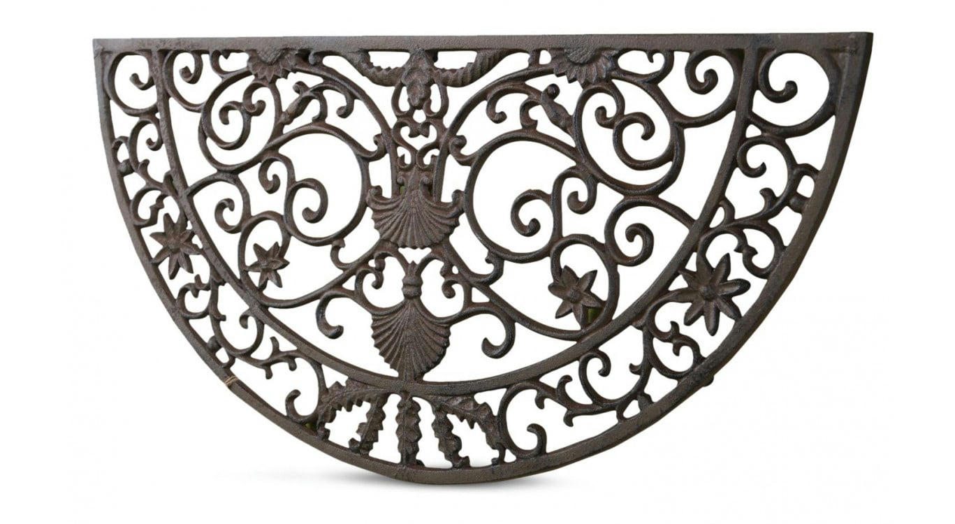 - Paillasson Demi Lune Fonte Marron 73.5cm