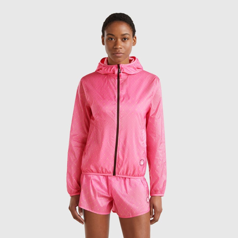 Nylon jacket with logo print