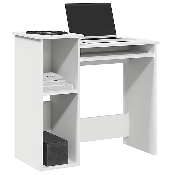 Bureau avec étagères blanc 84x40x78 cm bois d'ingénierie vidaXL