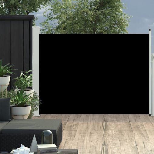 NNEVL Patio Retractable Side Awning 120x500 cm Black