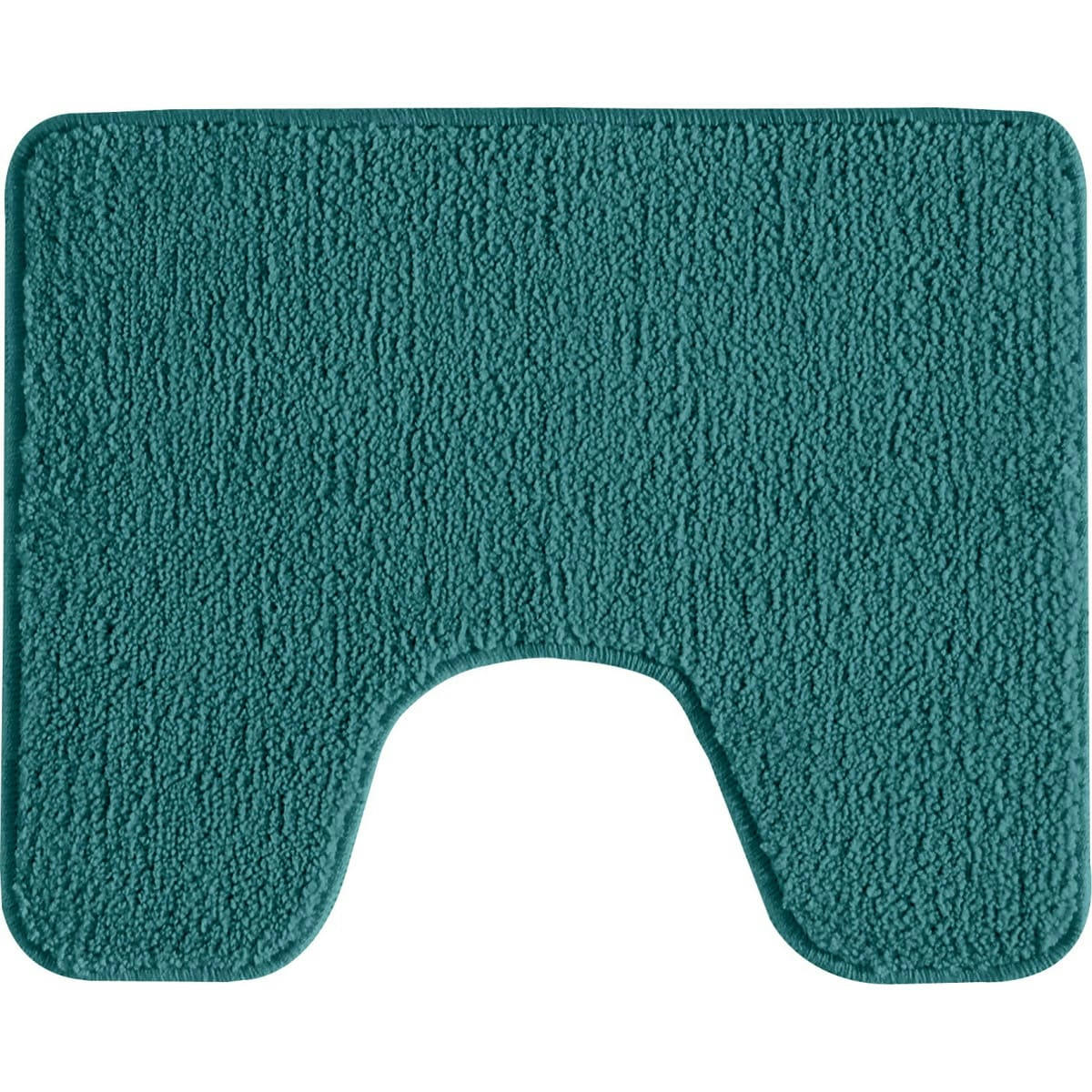 POLYNESIE - Tapis de toilette en polyester uni bleu paon 50x40cm