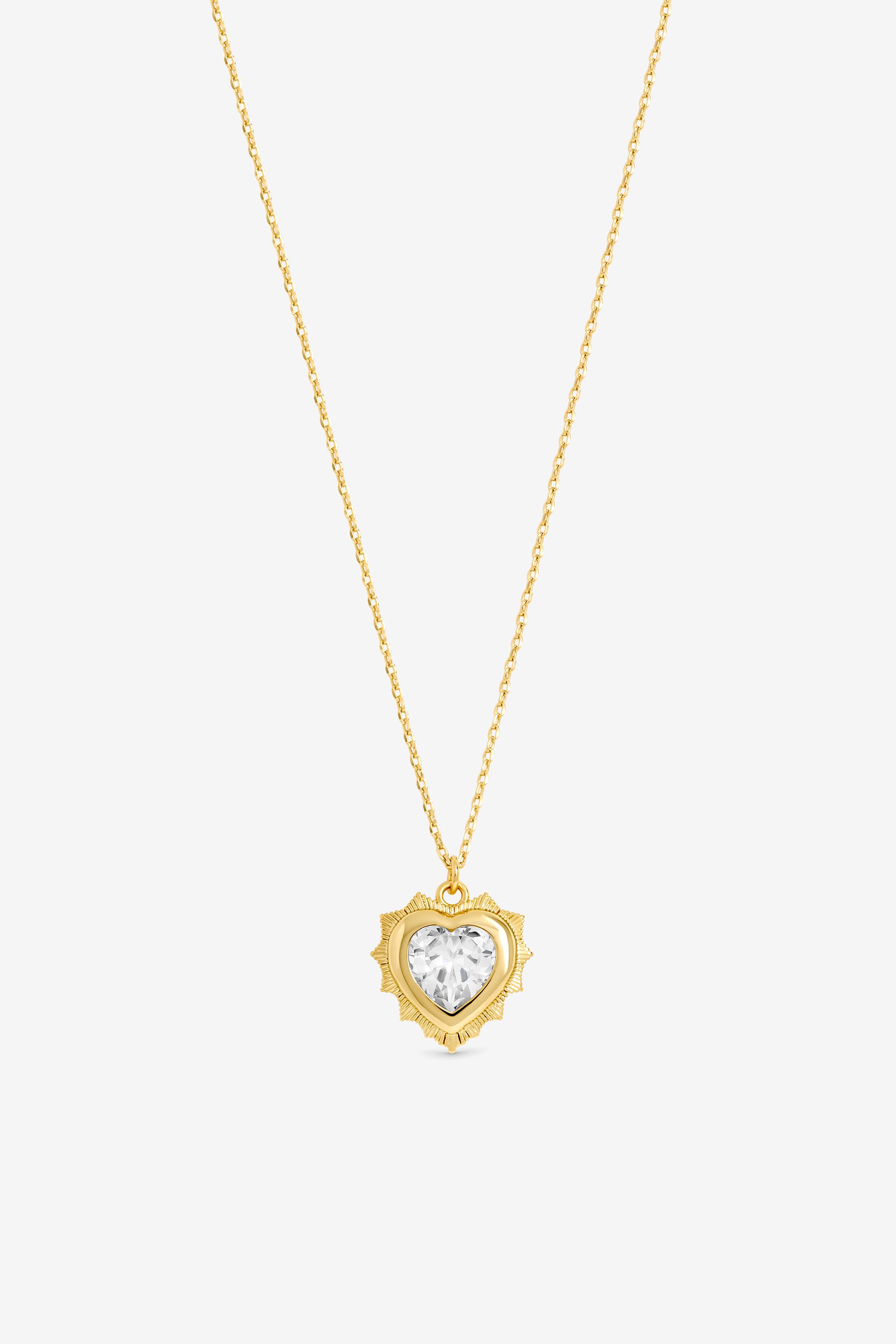 Jon Richard 14Ct Gold Plated Heart Birthstone Pendant - April