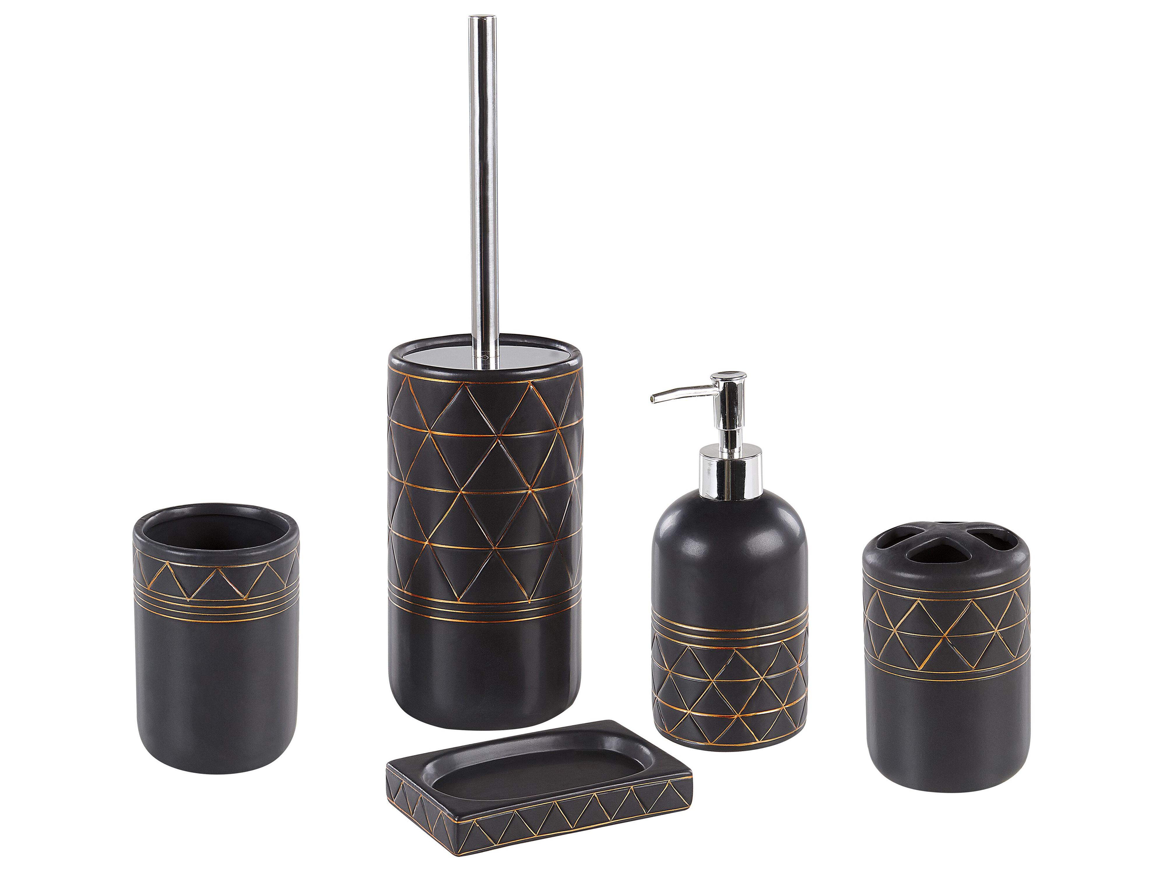 5-Piece Bathroom Accessories Set LANCO Ceramic Black
