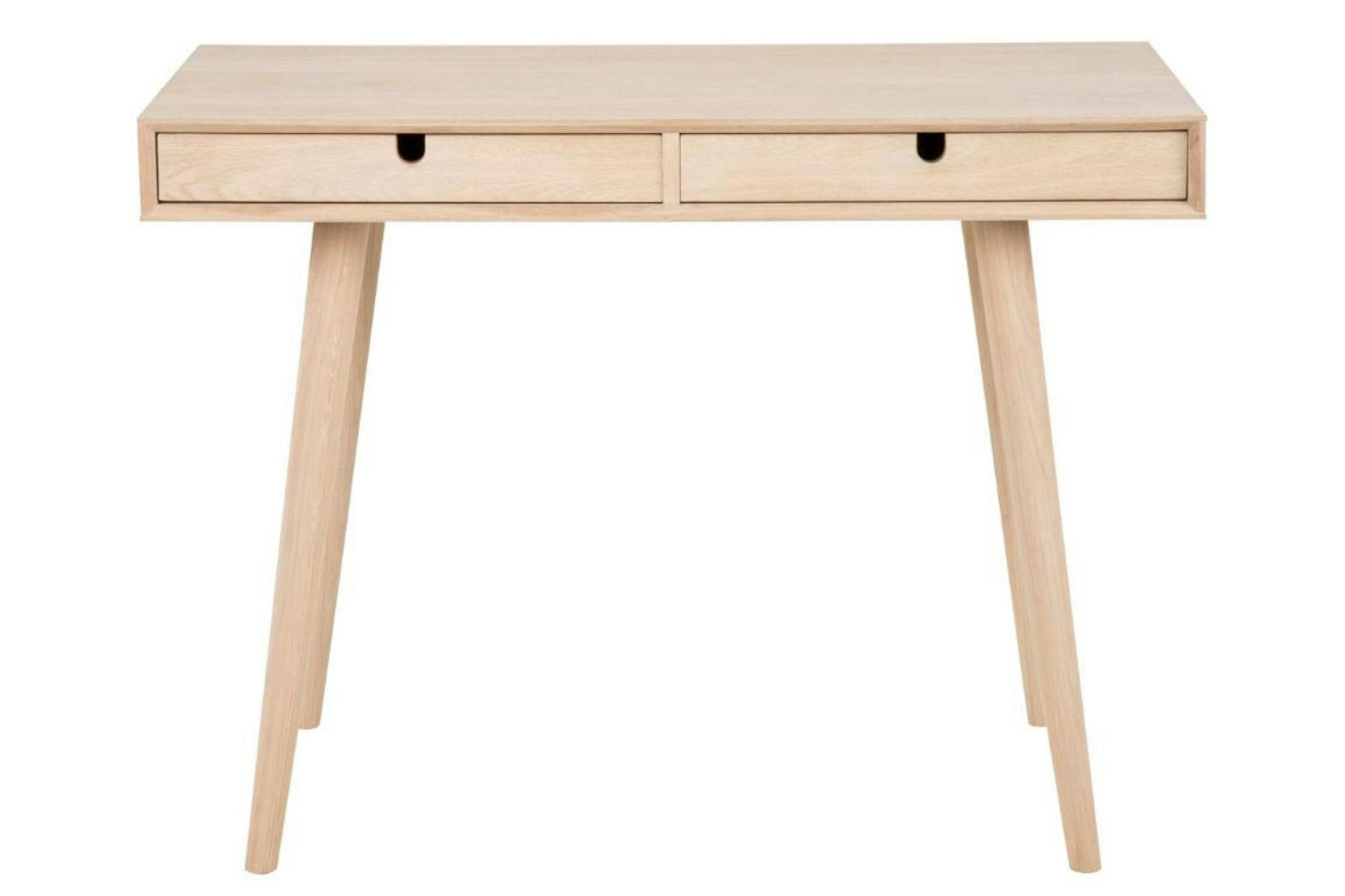 CENTIOR - Bureau en bois avec deux tiroirs et pieds inclinés