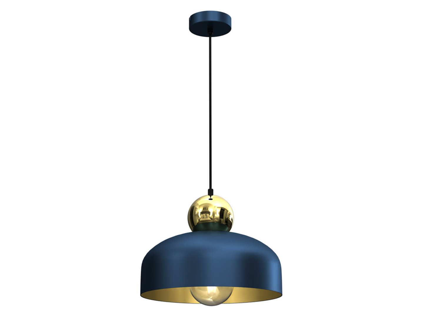 Lampa wisząca Harald metalowa granatowo-złota