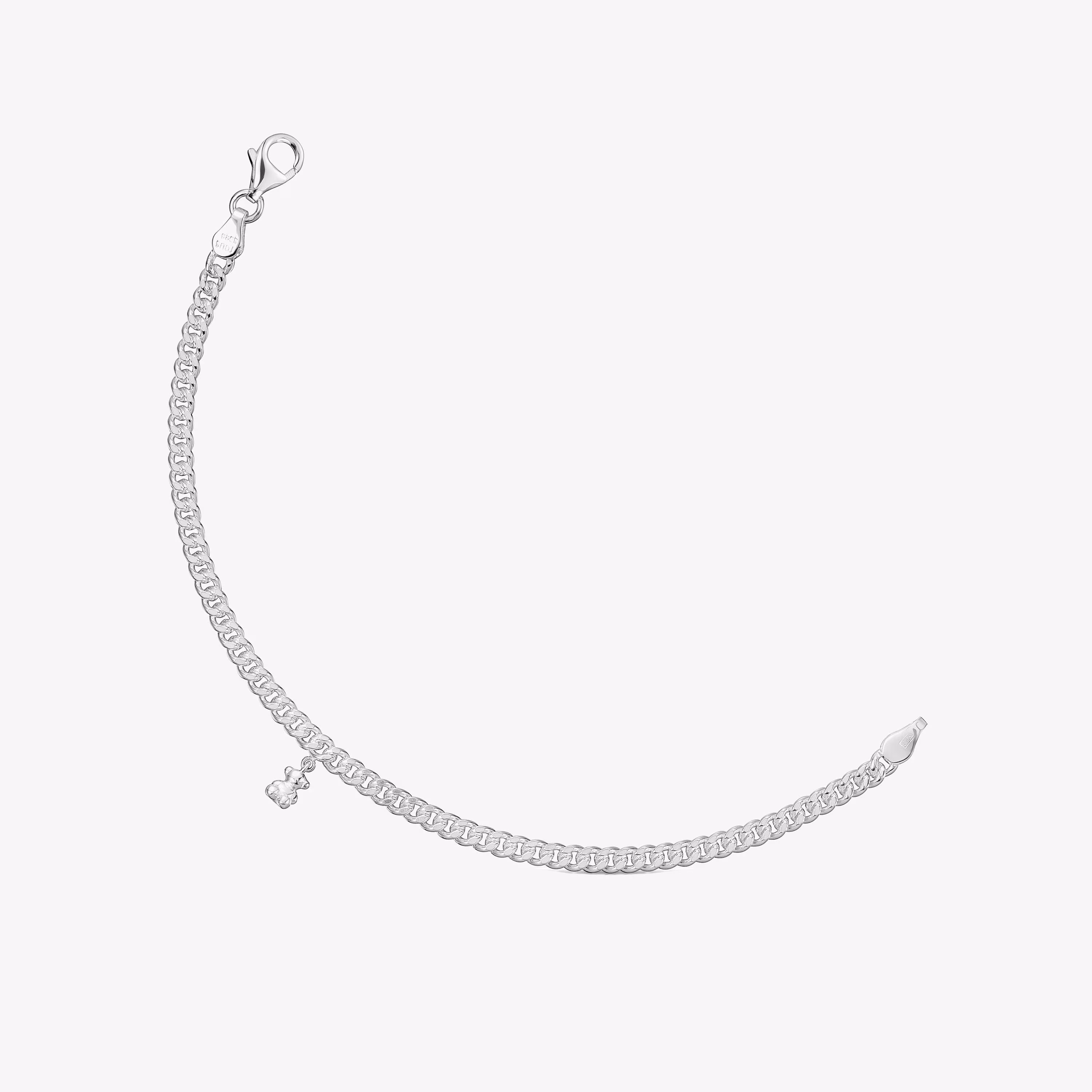 Pulsera cadena barbada de plata Bold Bear