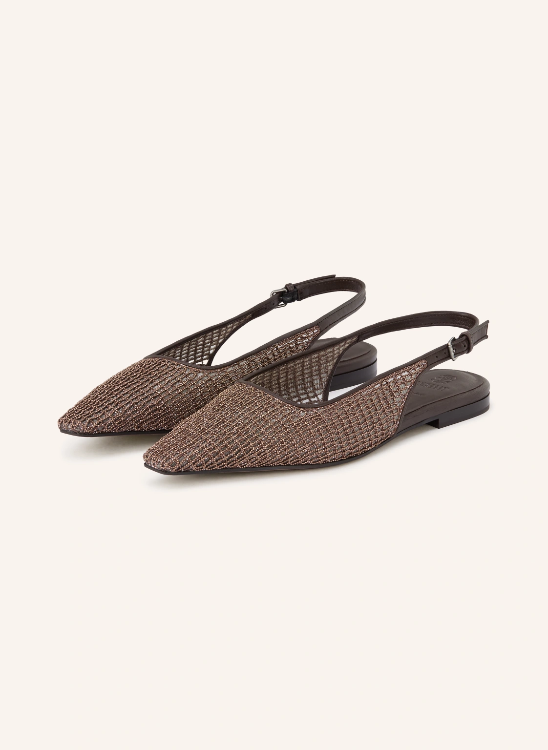 BRUNELLO CUCINELLI Slingballerinas mit Schmucksteinen