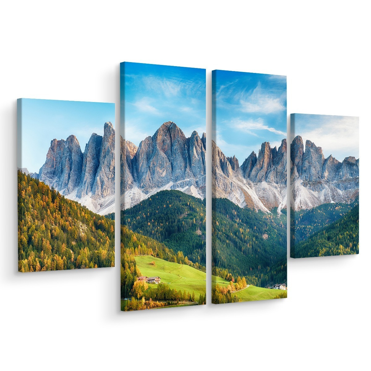 Obraz 4-Częściowy Widok Na Pasmo Górski Pejzaż 3D 80x60cm