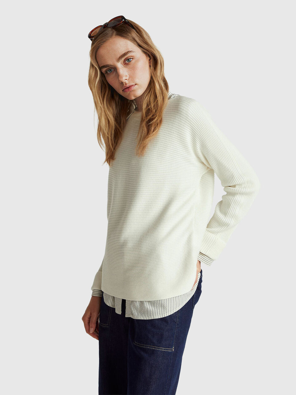 Boat neck sweater