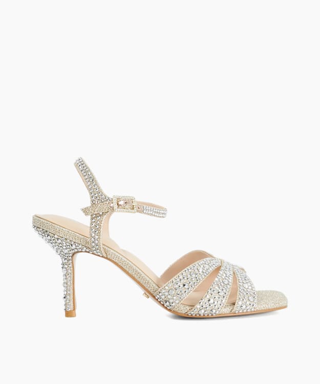 Mayven Gold - Diamante Open Toe Heel Sandals