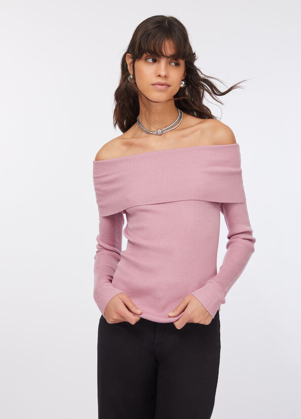 Maglia con scollo bardot