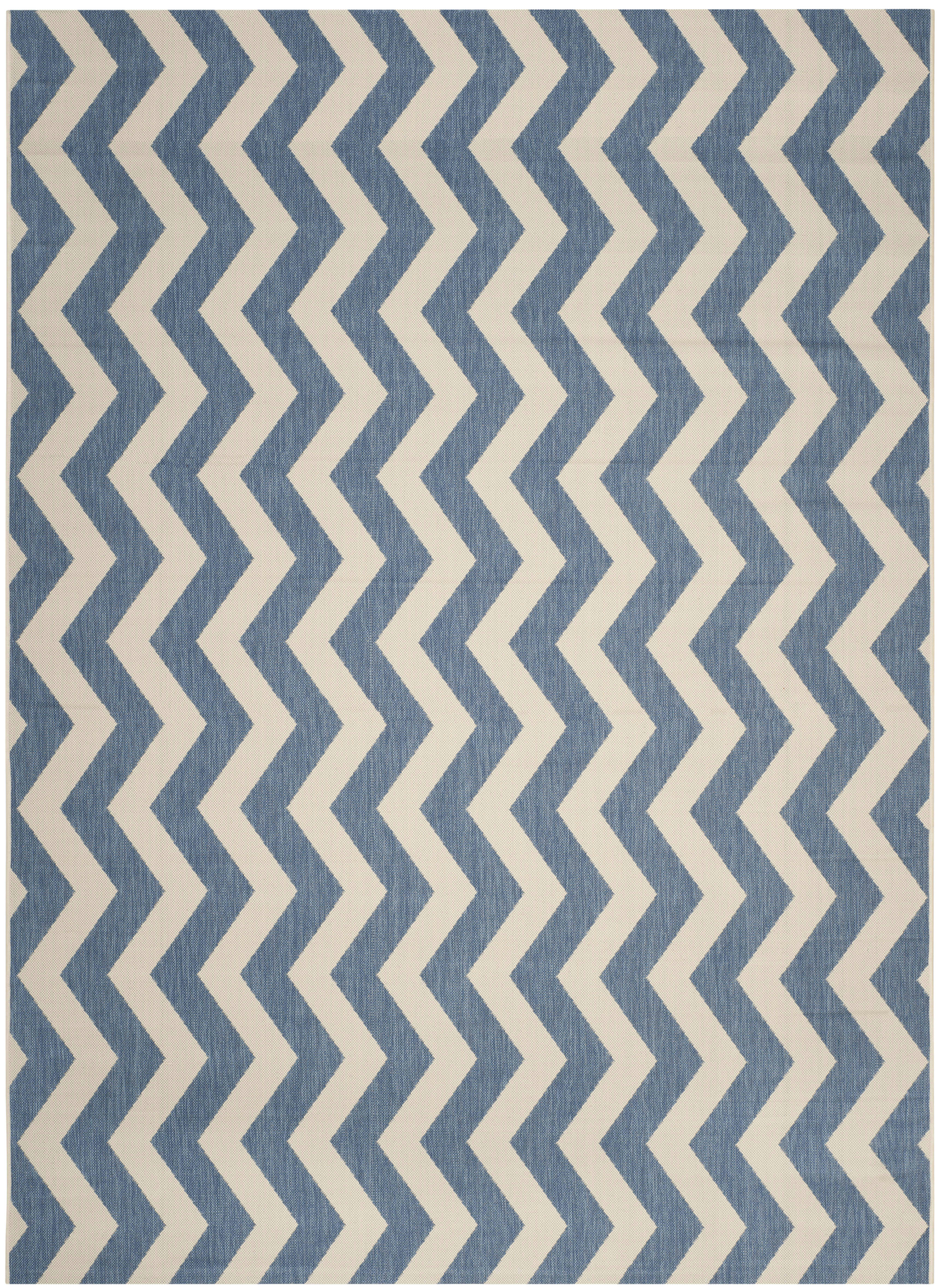 COURTYARD - Tapis interieur & exterieur en bleu & beige, 201 x 290 cm