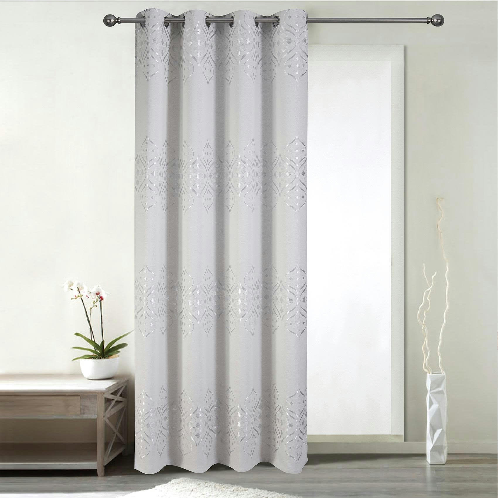 - Rideau obscurcissant à motifs brillants polyester ecru 140x260 cm