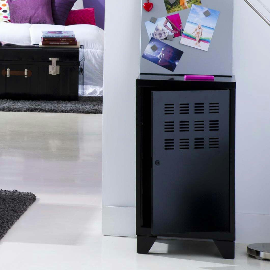- Caisson de rangement porte collégien noir mat