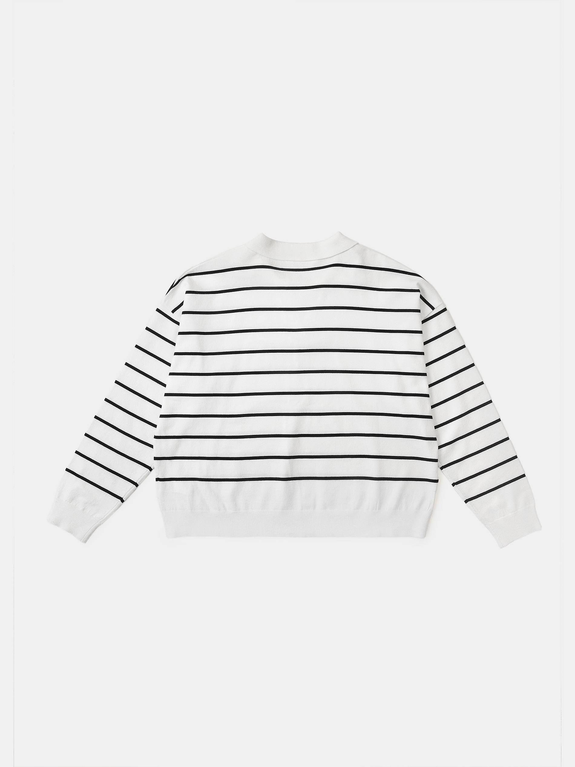 Sweter w paski z kołnierzykiem
