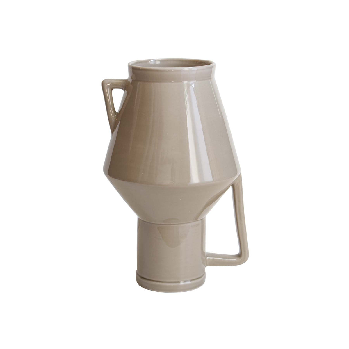 Return to Sender Vaas 30 cm upside down taupe met handvat