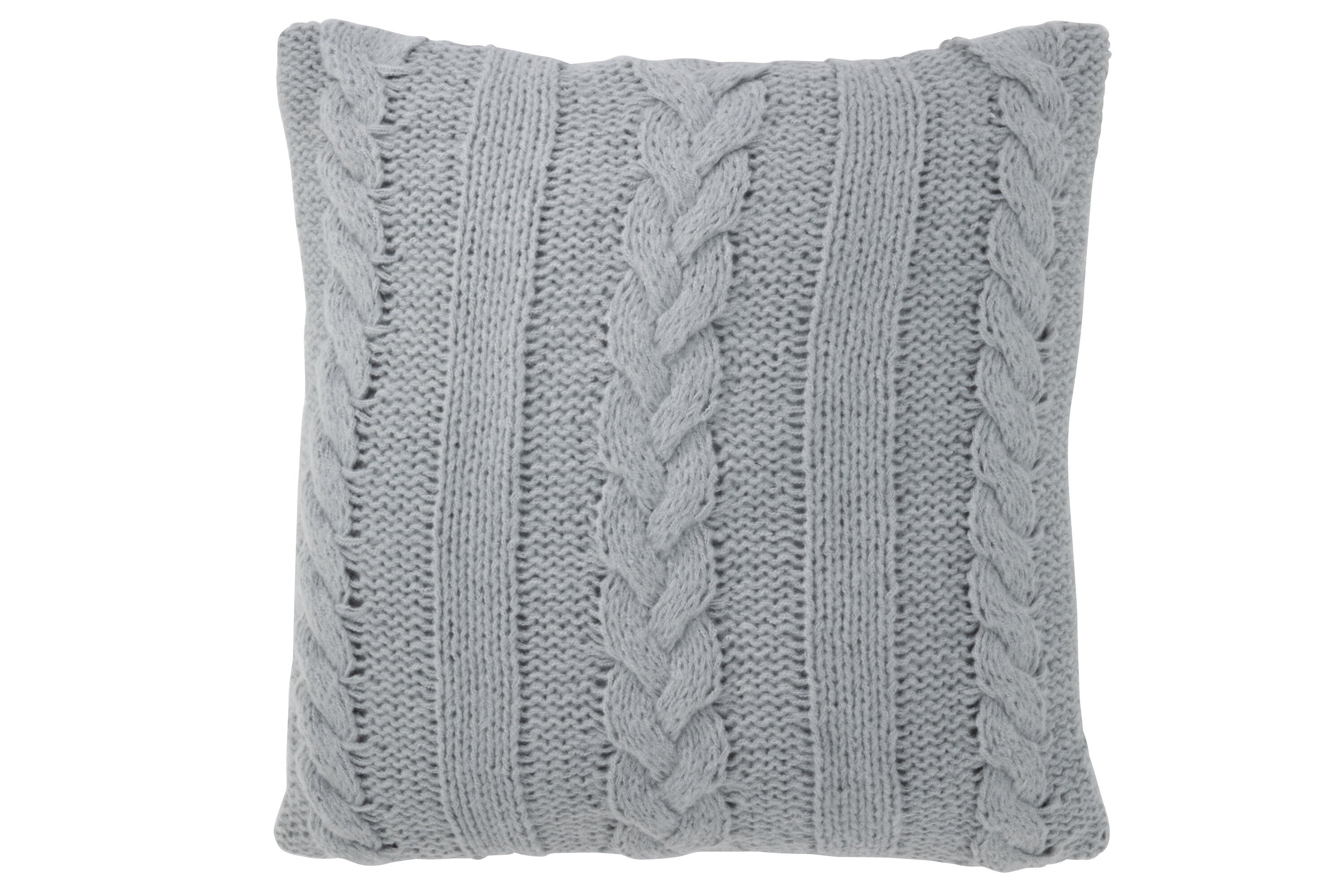 J-Line kussen Twist - polyester - grijs