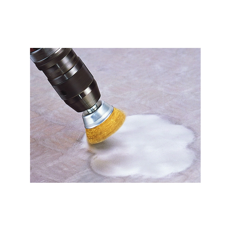 Brosse soucoupe avec fil en laiton pour perceuse Ø 50 mm WOLFCRAFT